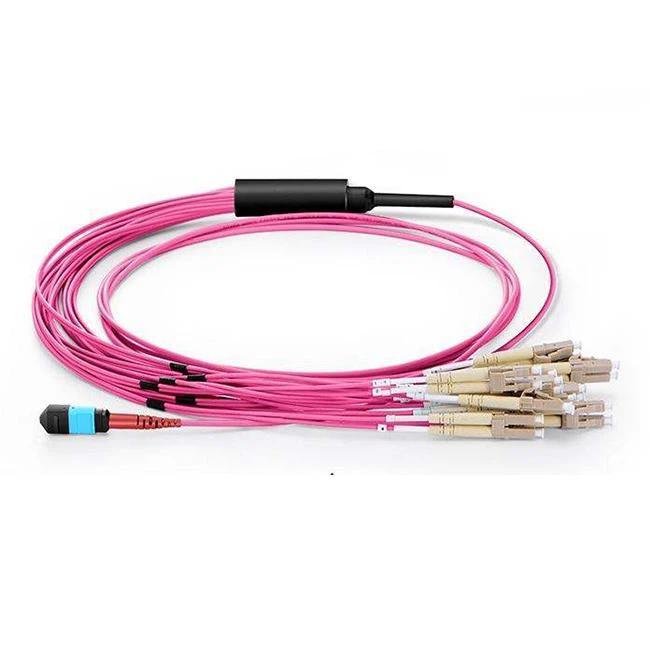 Cabo de patch de jumper de fibra ótica OM4 8LC MTP